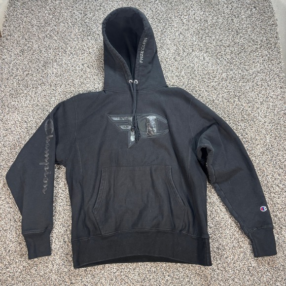 Champion Other - Champion Reverse Weave Men's Medium Sweatshirt FaZe Clan Hoodie Black Gaming